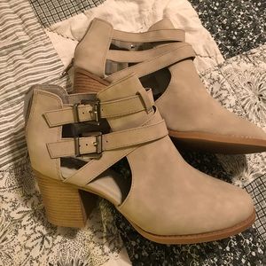 Grey Cutout Booties